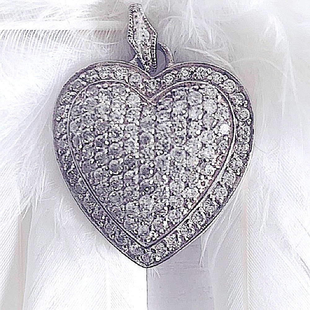 CZ STERLING SILVER HEART PENDANT